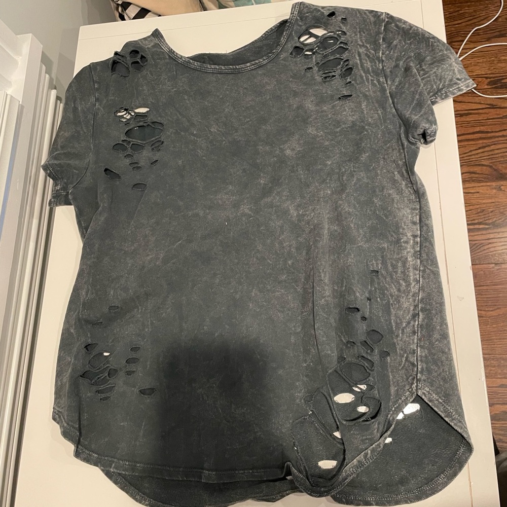 Distressed grey skirt